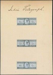 India. Telegraphs. 1860 Electric Telegraph. Die Proofs. 4a., 1r. and ...