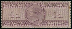 India. Telegraphs. 1860 Electric Telegraph. Issued Stamps. 4a. ...