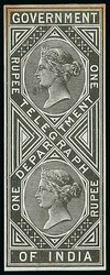 India. Telegraphs. 1869-78 Issue. Die Proofs. 1r. stamp-size die ...