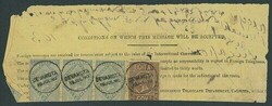 India. Telegraphs. 1869-78 Issue. Issued Stamps. 1r. grey strip of ...