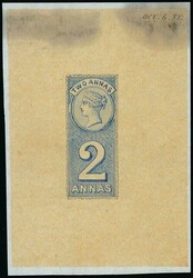 India. Telegraphs. 1890-91 Issue. Essay. Artist's sketch with notes ...