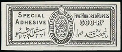 Indian States. Hyderabad. 1913 Special Adhesive 2a. to 500r., ...