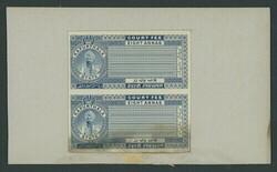 Indian States. Kapurthala. 8a. Court Fee plate proof pair in blue, ...