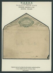 Indian States. Nabha. 1939 2r. Type 8 die proof in green, inset on ...