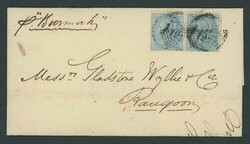 Burma. India used in Burma. Moulmein. 1889 (May) entire to Rangoon, ...