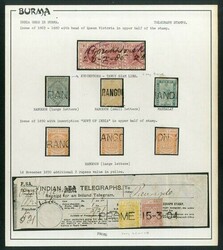 Burma. Telegraph Stamps. A collection on album leaves (170+), ...