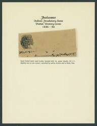 Indian Feudatory States. Jhalawar. Selection comprising 1892 (6 Jan.) ...