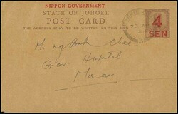 Malaya. Japanese Occupation. Covers and Cancellations. Johore. 1942 ...