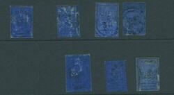 British Guiana. 1852 4c. black on deep blue a selection of seven used ...