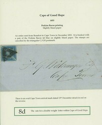 Cape of Good Hope. Covers and Cancellations. 1853-59 trio of ...