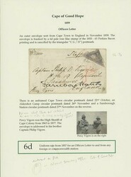 Cape of Good Hope. Covers and Cancellations. 1853-59 trio of ...