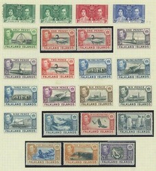 Falkland Islands and Dependencies. 1912-1968 mint collection on album ...