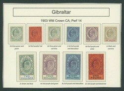 Gibraltar. 1903 CA ½d. to £1 set of ten with an additional 2/- ...