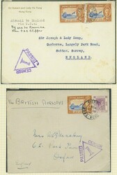 Hong Kong. World War 2 Censor Mail. Civilian Censor Mail. Type 5, ...