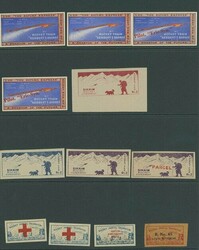 India. Rocket Mail. A selection (24) of unused labels arranged in ...