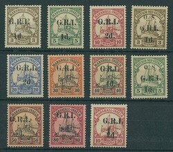 New Guinea. 1914-15 Stamps of Marshall Islands Overprinted 'G.R.I.'. ...