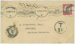 Northern Rhodesia. Postage Dues. 1939 (Sept.) underpaid envelope from ...