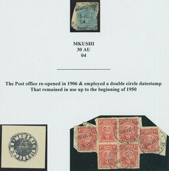 Northern Rhodesia. The Mkushi Post Office. An exhibit collection of ...