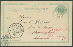 Sweden. 1894 (17 Sep.) 15o. postal stationery card addressed to ...