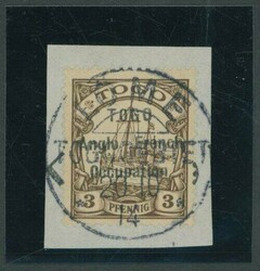 Togo. Setting 1. Lines 3mm. Apart. 3pf. brown from Setting 1a showing ...