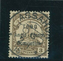 Togo. Setting 1. Lines 3mm. Apart. 3pf. brown from Setting 1b showing ...