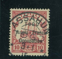 Togo. Setting 1. Lines 3mm. Apart. 10pf. carmine from Setting 1b, ...