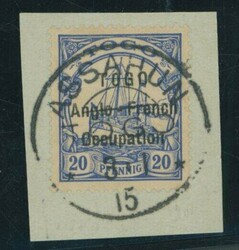 Togo. Setting 1. Lines 3mm. Apart. 20pf. ultramarine from Setting 1b ...