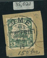Togo. Setting 3. Lines 2mm. Apart. 5pf. green from Setting 3c showing ...