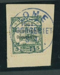 Togo. Setting 3. Lines 2mm. Apart. 5pf. green from Setting 3c showing ...