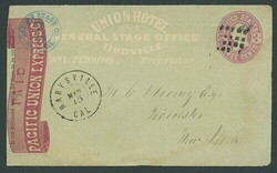 United States. Western Express Covers. 1868 (15 Mar.) Pacific Union ...