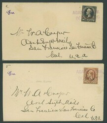 United States. Guam. 1900 (Oct.) two envelopes ex the "Cooper" ...