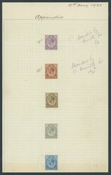 South Africa. 1913-24 King's Head Issue. De La Rue Appendix Sheets. ...