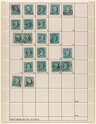 1r, blauw op dun poreus papier, plaat VI reconstructie, 73ex. w.o. 16 ...