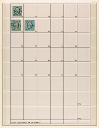 1r, blauw op dun poreus papier, plaat VI reconstructie, 73ex. w.o. 16 ...