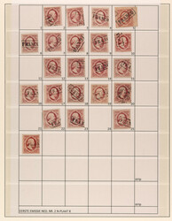 2n, 10ct karmijnroze, plaat VIII reconstructie, 57ex. w.o. 3 paren, ...