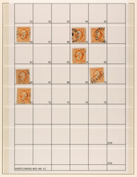 3c, 15ct oranje, plaat reconstructie, 13ex., gebruikt pracht ex., op ...