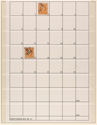 3c, 15ct oranje, plaat reconstructie, 13ex., gebruikt pracht ex., op ...