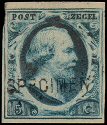 1/3, 5ct t/m 15ct met horizontale opdruk SPECIMEN, ongebruikt met ...