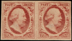 2m, 10ct karmijn plaat VII positie 28-29 met "Warren" vlek, ...