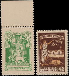 IN1/IN2, Nederlandse Maagd met leeuw en vlag in groen en bruin, ...