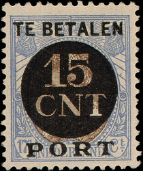 PV2A (proef)?, 15CNT op 17½ct ultramarijn en bruin Kt.12½, met ...