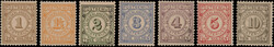 PW1/PW7, 1gld t/m 10gld Cijfer Postbewijszegels, complete ongebruikt ...