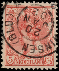 Grootrondstempel Winsen (GLD.) op 60, 5ct rood, schaars stempel!