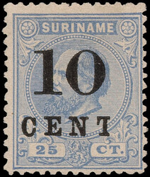 32ab, 10ct op 25ct ultramarijn type II Hulpuitgifte 1898, ongebruikt ...