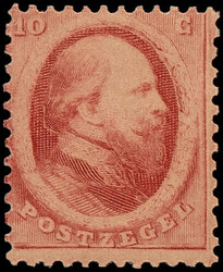 5B, 10ct wijnrood Haarlemse druk, postfris met volledige originele ...