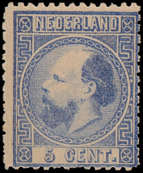 7IIC, 5ct ultramarijn, Kt.13½ kl.g. type II, postfris met volledige ...