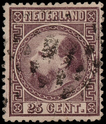 11IID, 25ct donkerviolet Lt.14 kl.g. type II, gebruikt, goed ...