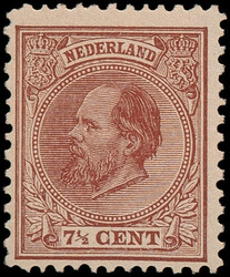 20H, 7½ct chocoladebruin Kt,12½:12 gr.g., postfris met volledige ...