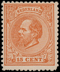 23K, 15ct oranjebruin Kt.12½ kl.g., postfris met volledige originele ...