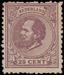26D, 25ct donkerviolet Kt.12½:12 kl.g., ongebruikt vrijwel postfris ...